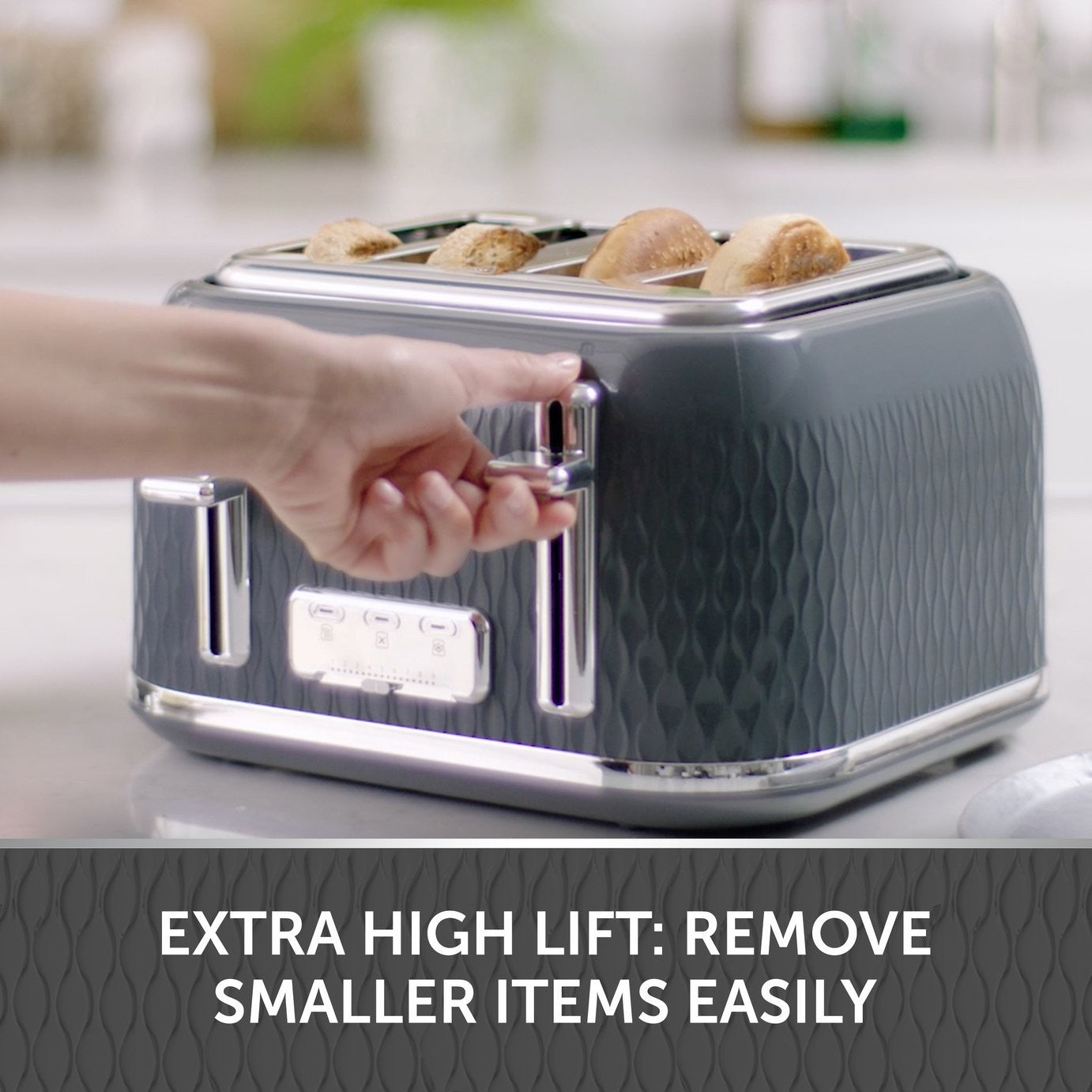 Breville VTR013 Curve 4 Slice Toaster - Grey and Chrome