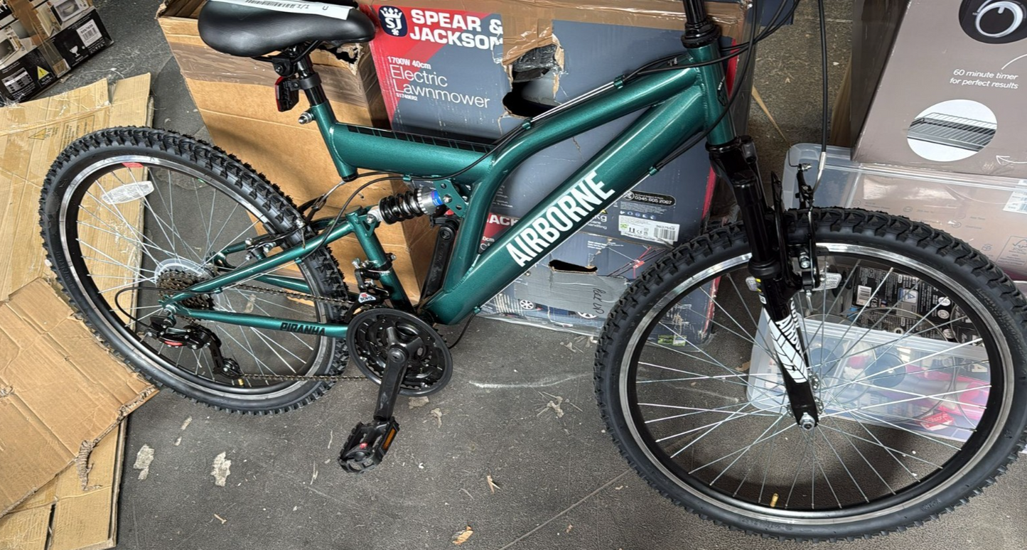 Piranha 24 Inch Unisex Mountain Bike - Dark Green