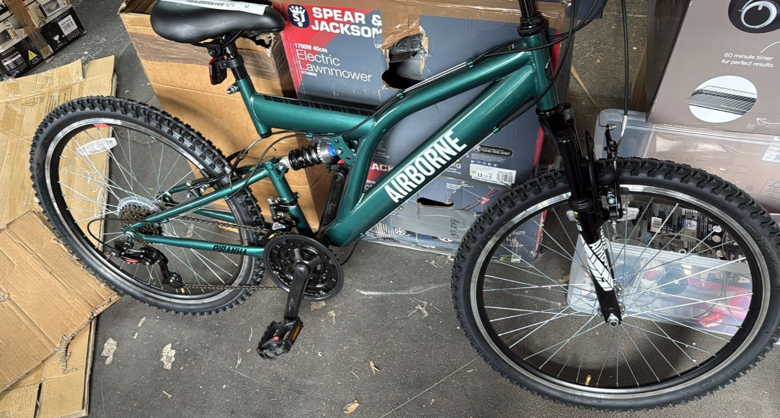 Piranha 24 Inch Unisex Mountain Bike - Dark Green