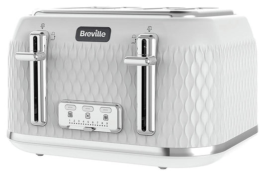 Breville VTT911 Curve 4 Slice Toaster (White and Chrome)