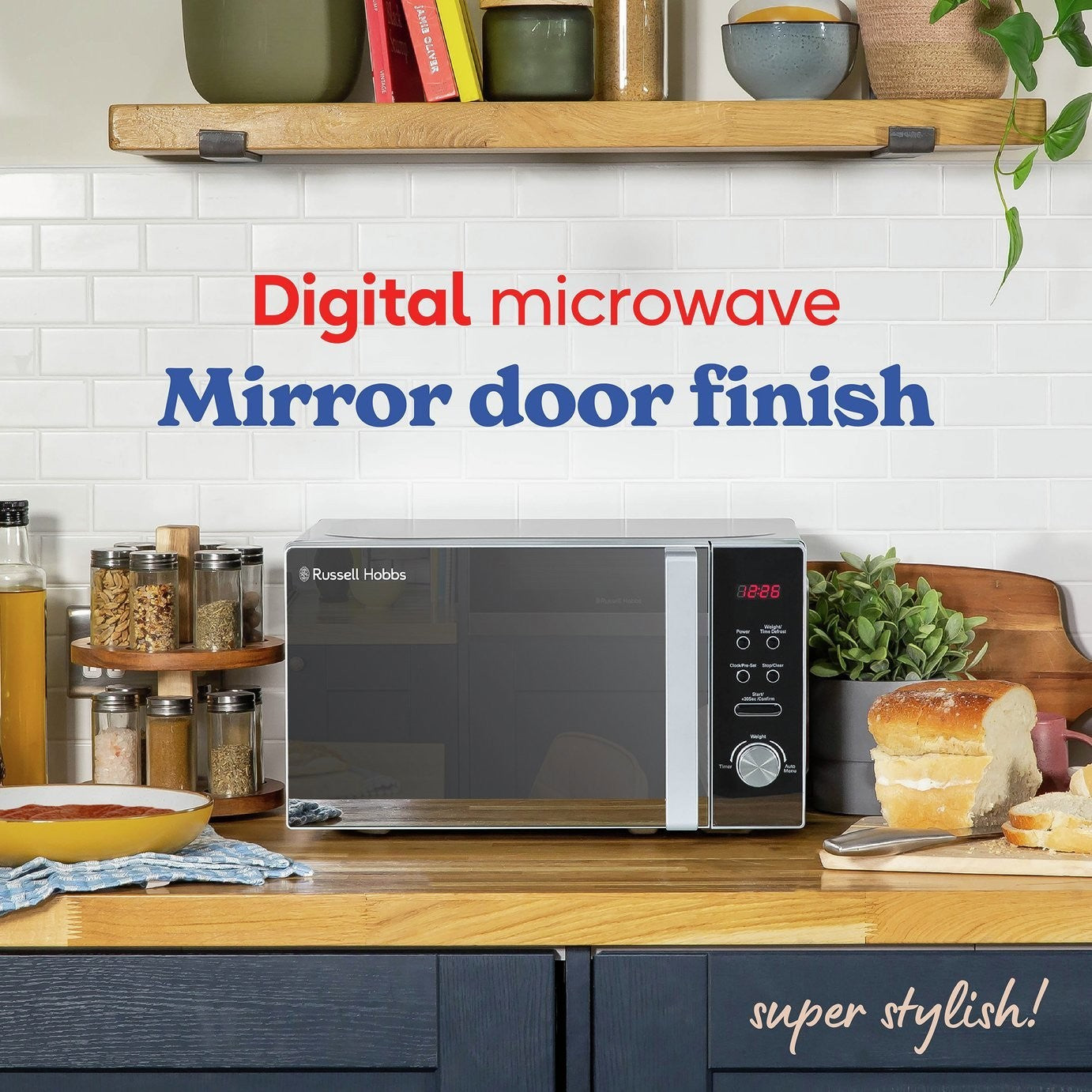 Russell Hobbs 800W Standard Microwave RHM2076SAG - Silver