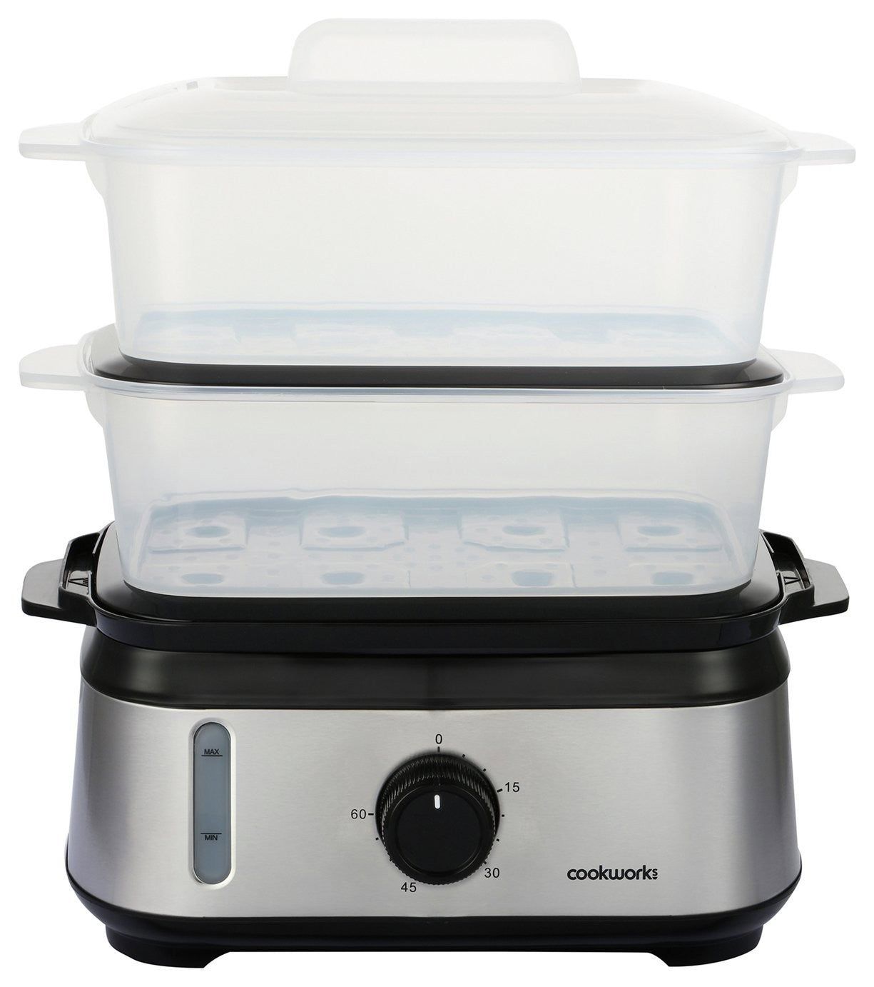 Cookworks FS1400-GS 2 Tier Steamer - Stainless Steel