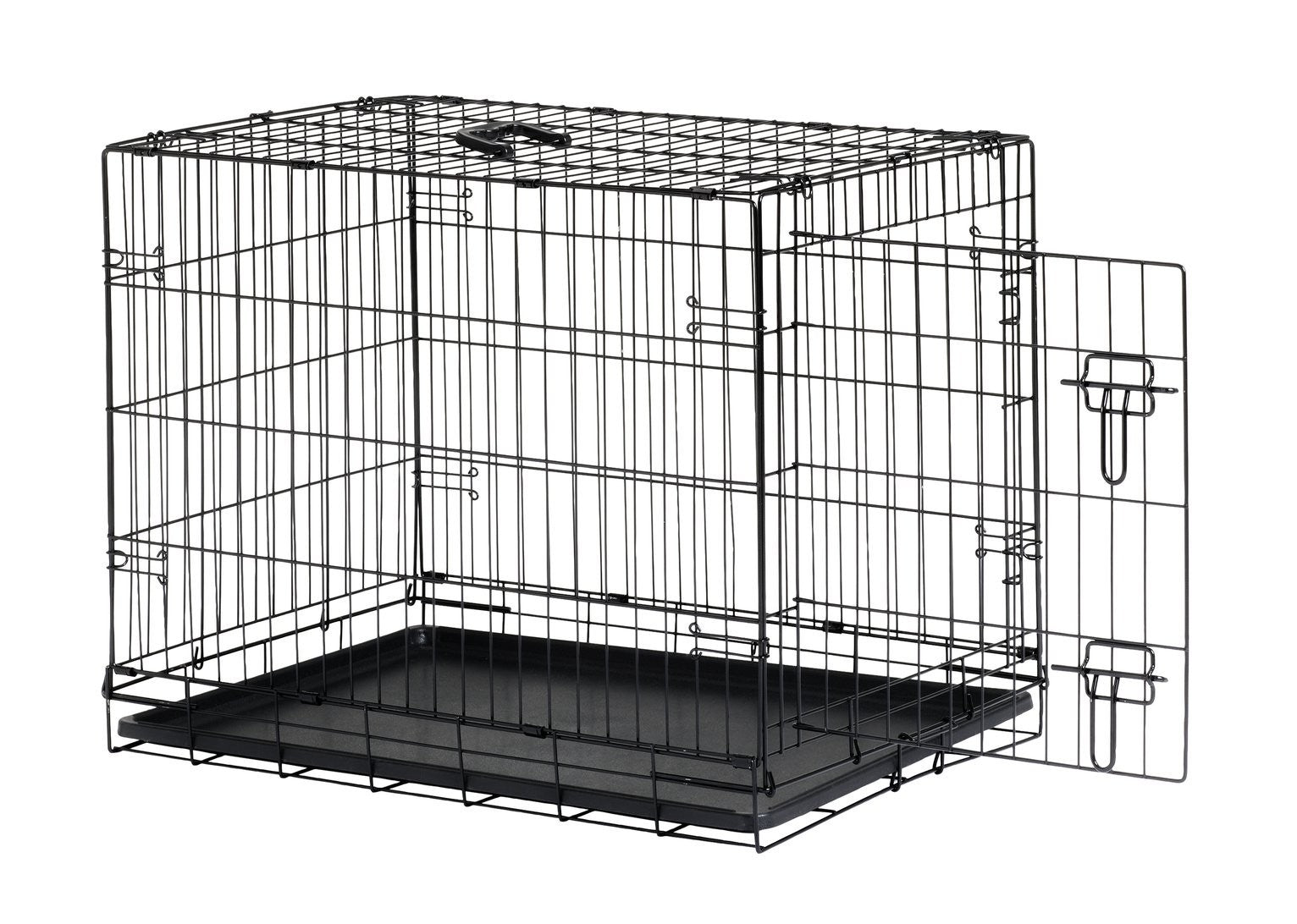 Medium Metal Dog Cage Crate | Folding Travel Pet Carrier | 77×54×60cm