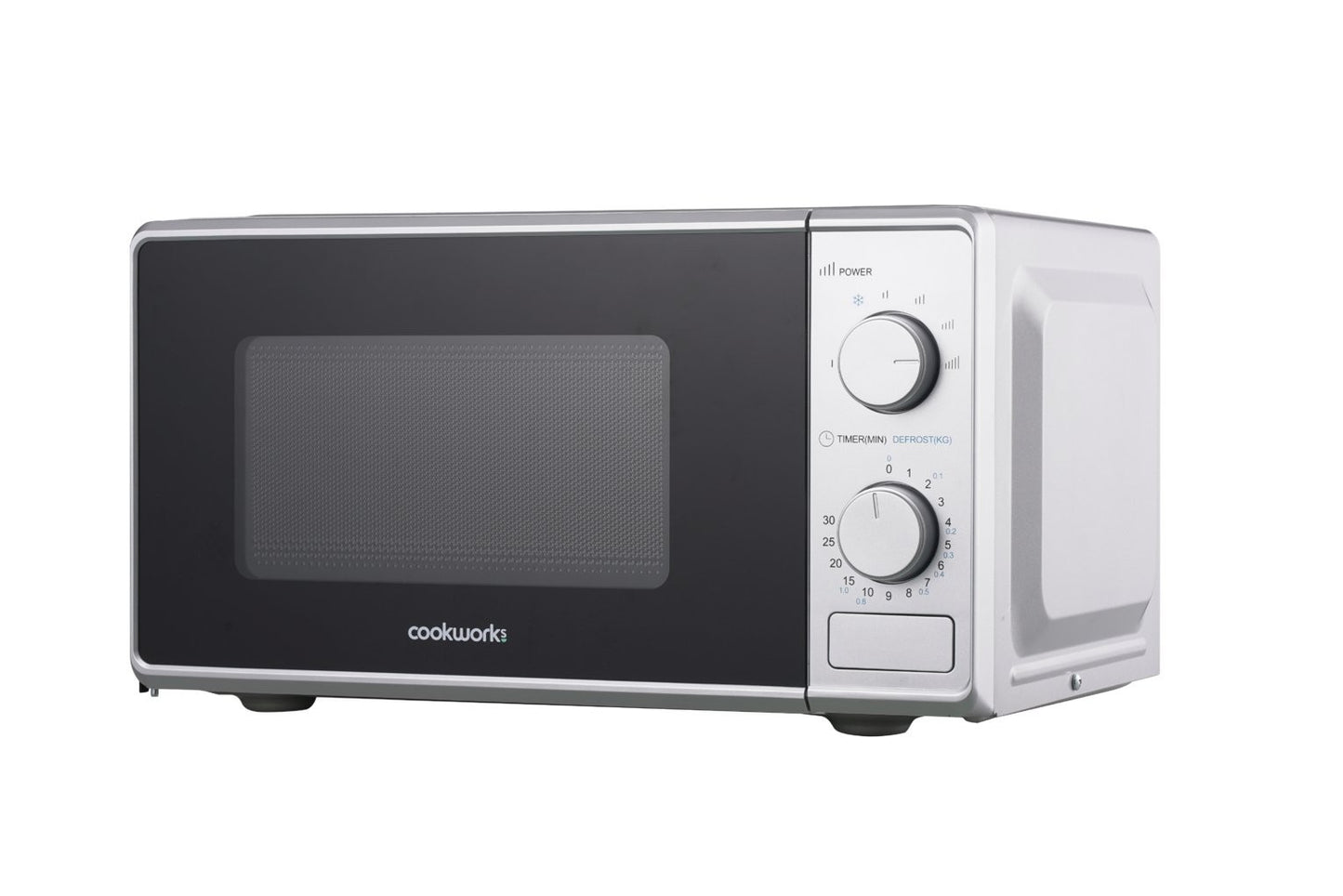 Cookworks Manual Microwave Countertop 700W 17L Compact  Silver By Doska