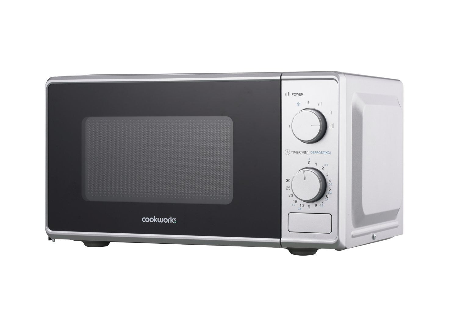 Cookworks Manual Microwave Countertop 700W 17L Compact  Silver By Doska