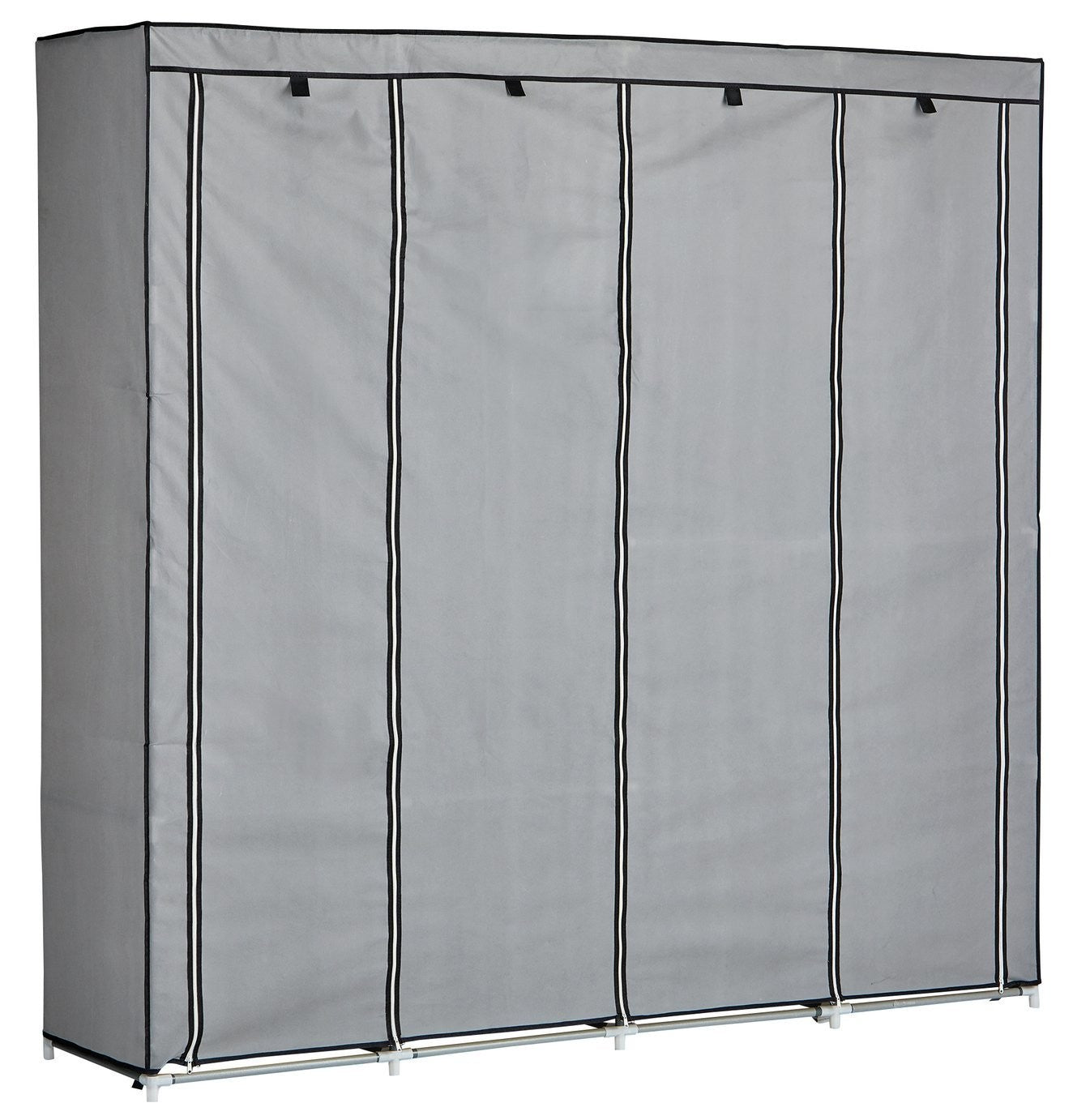 Argos Home Triple Modular Fabric Wardrobe - Grey and Black