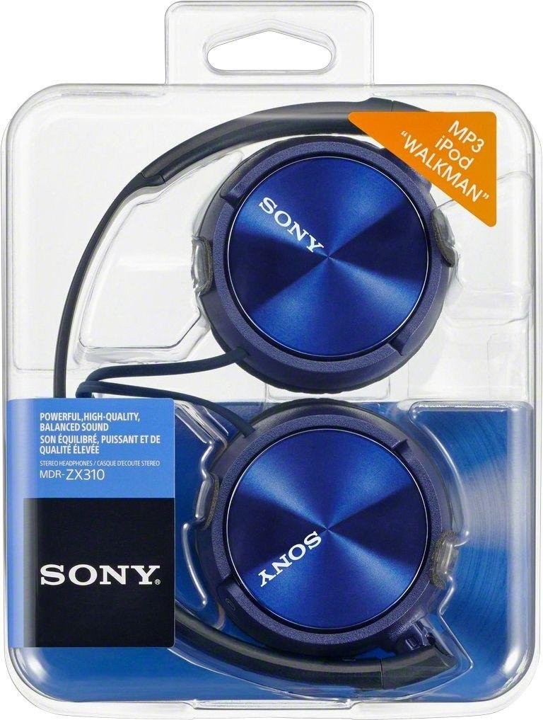Sony ZX310 Wired On-Ear Headphones Blue | 3.5mm | Foldable | MDRZX310L