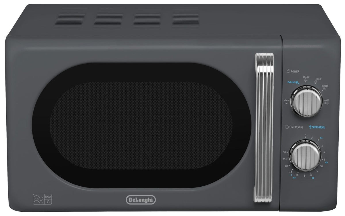 De'Longhi Argento Flora 800W Standard Microwave - Grey