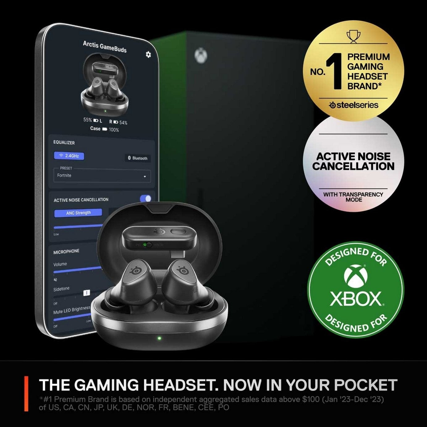SteelSeries Arctis Wireless GameBuds For Xbox - Black