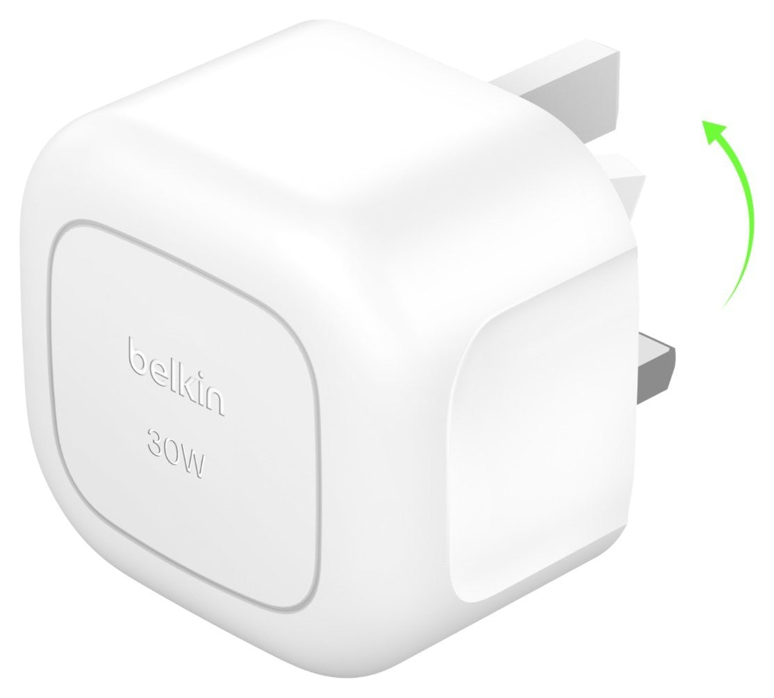 Belkin USB-C Wall Charger 30W | Fast Charging | Compact Travel Design | White
