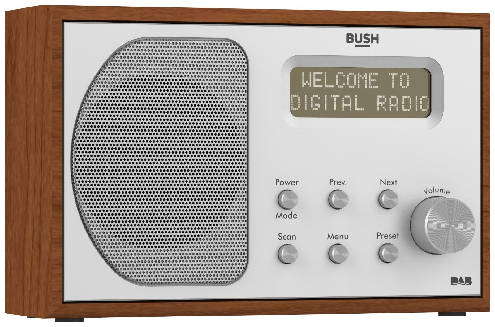 Bush Lisbon Digital DAB FM Portable Radio-Brown Wood Effect