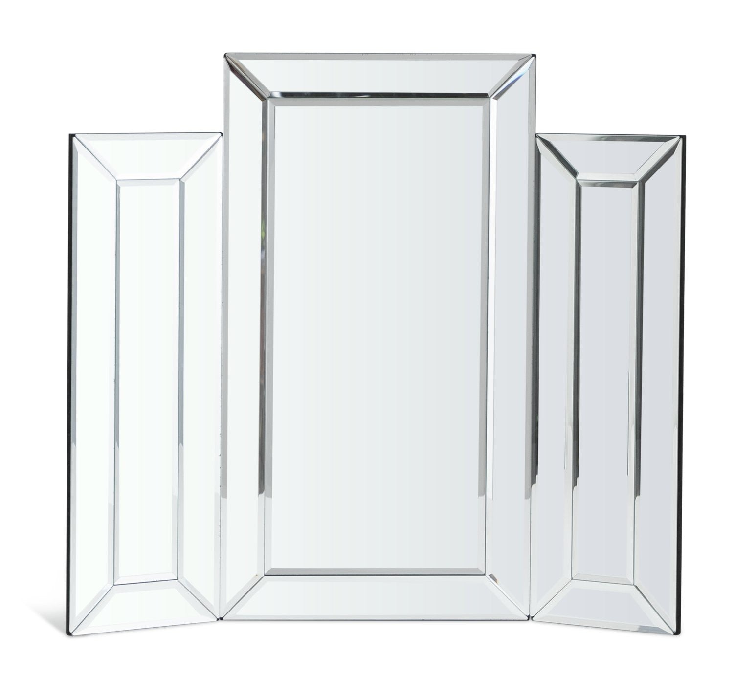 Black Folding Bevelled Dressing Table Mirror-50x56cm5815623