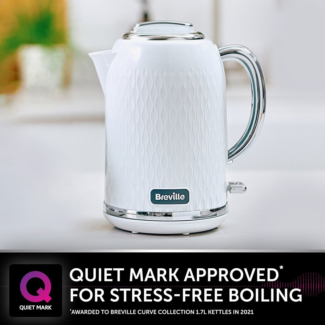 Breville VKT117 Curve Collection Jug Kettle 1.7L - White and Chrome