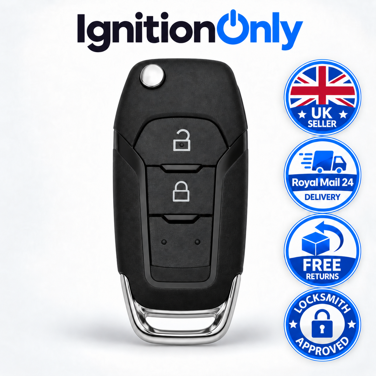 2 Button HU101 Flip Remote Key Fob Case for Ford Ranger T6 2015-2023