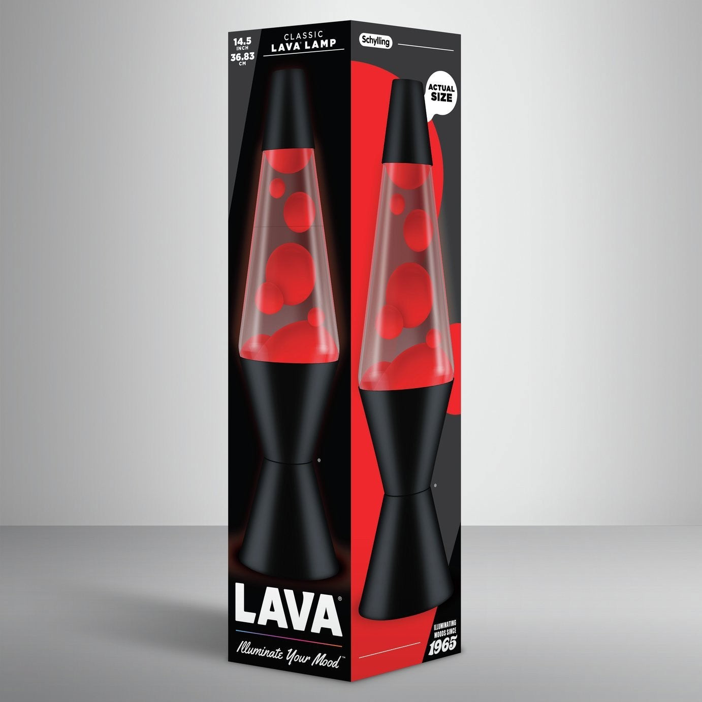 Black Lava Lamp 14.5in - Red