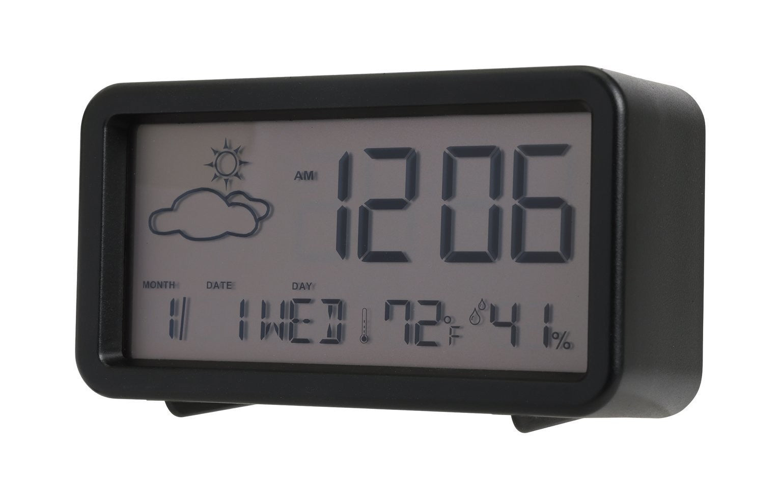 Constant LCD Display Digital Alarm Clock - Black