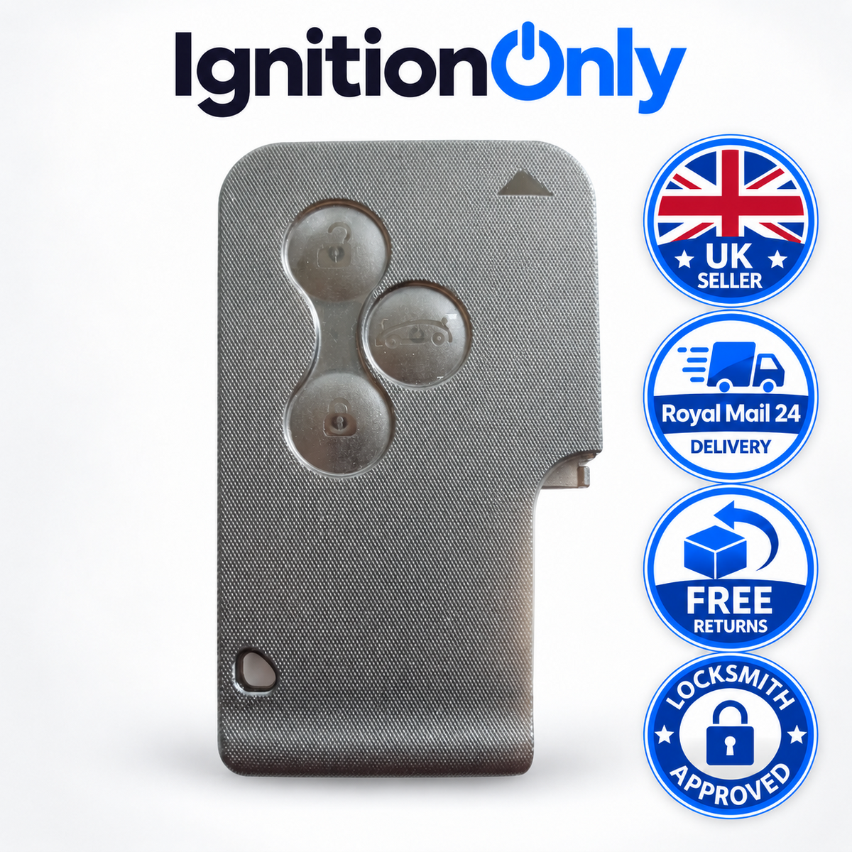 3 Button Key Card Case for Renault Megane MK2 Scenic 2003-2008