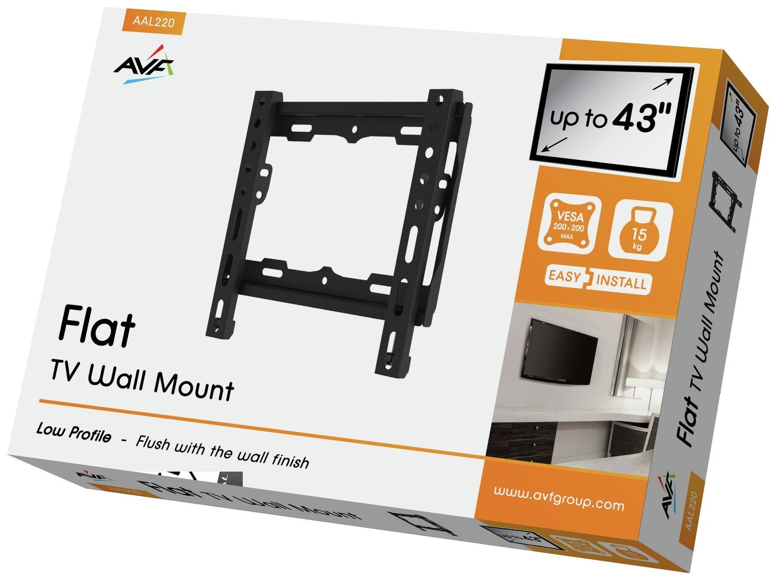 AVF Standard Flat To Wall Up To 43 Inch TV Wall Bracket