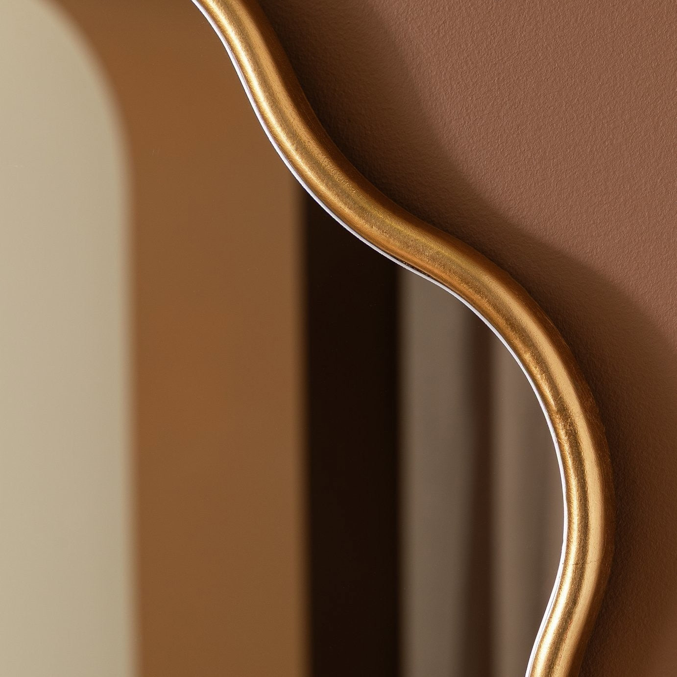 Habitat Gold Coloured Wavy Round Wall Mirror - 60x60cm