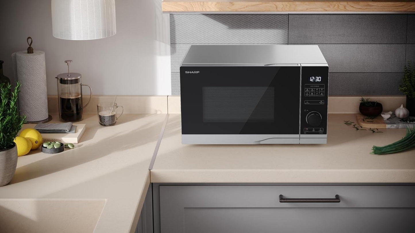 Sharp 900W Standard Microwave YC-PS254AU-S - Silver