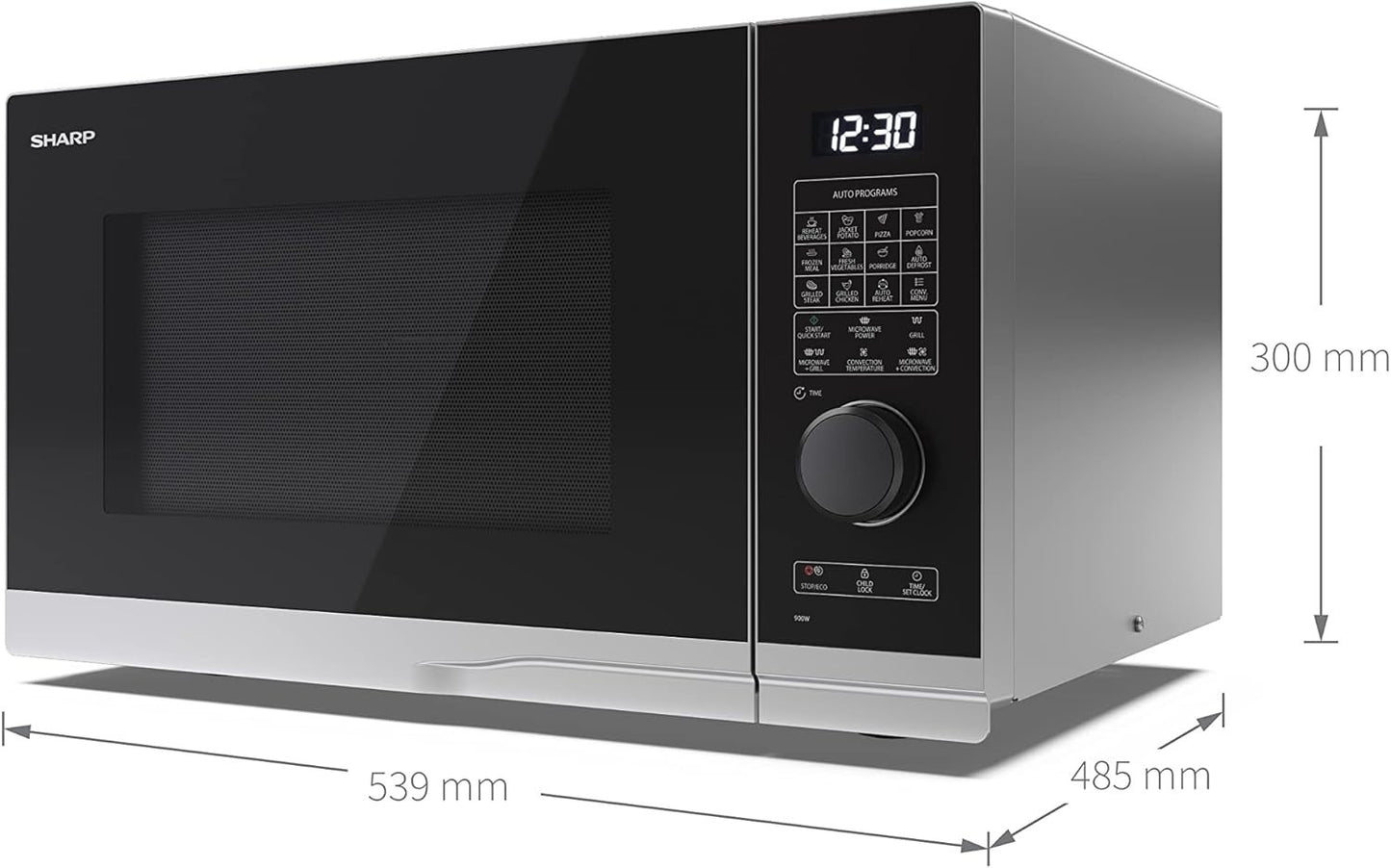 Sharp 900W Combination Microwave YC-PC284AU-S - Silver