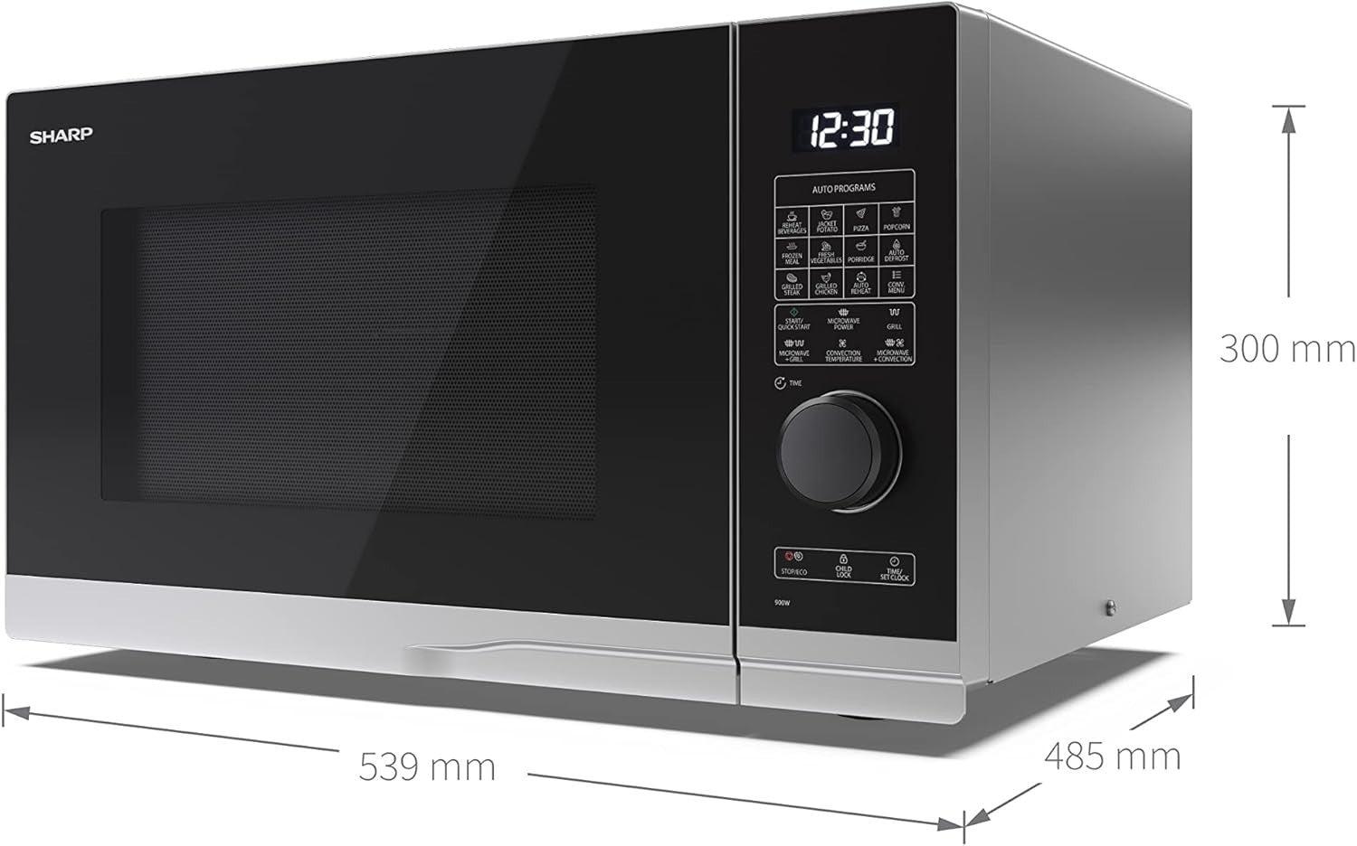 Sharp 900W Combination Microwave YC-PC284AU-S - Silver