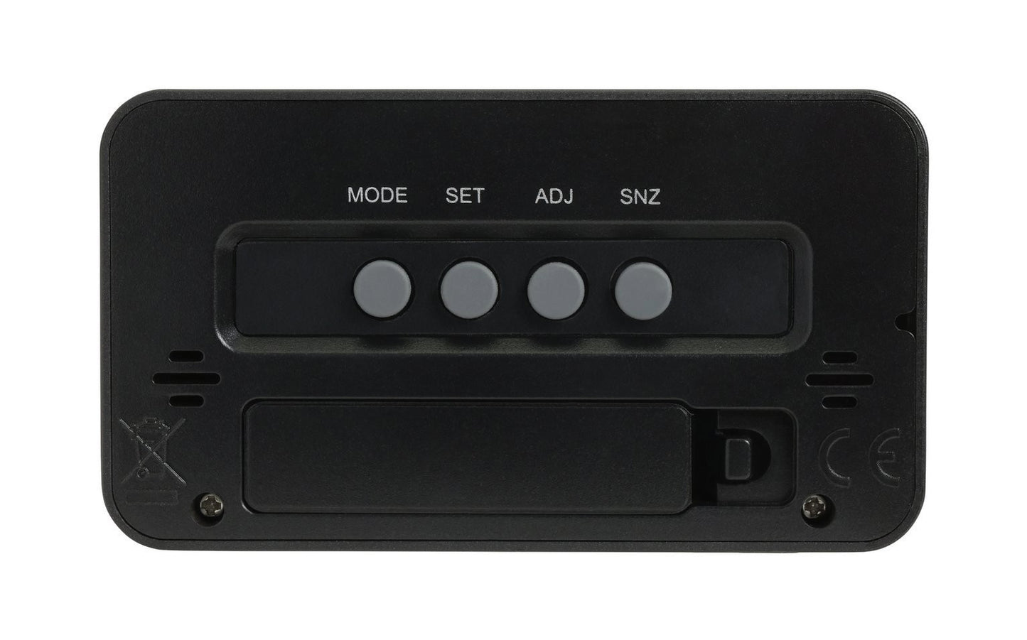 Constant LCD Display Digital Alarm Clock - Black