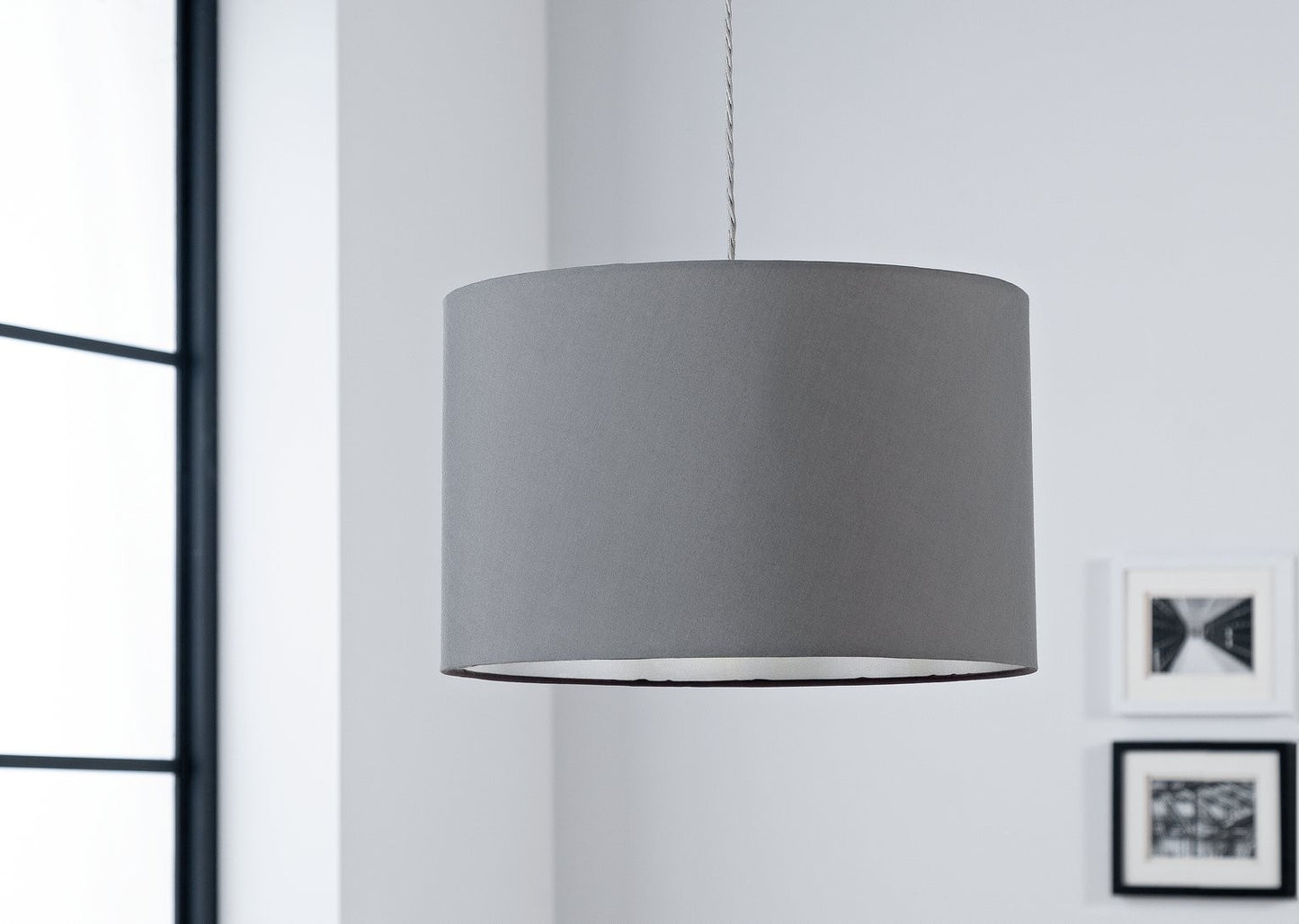 Home Grey Easy Fit Lampshade - 40cm