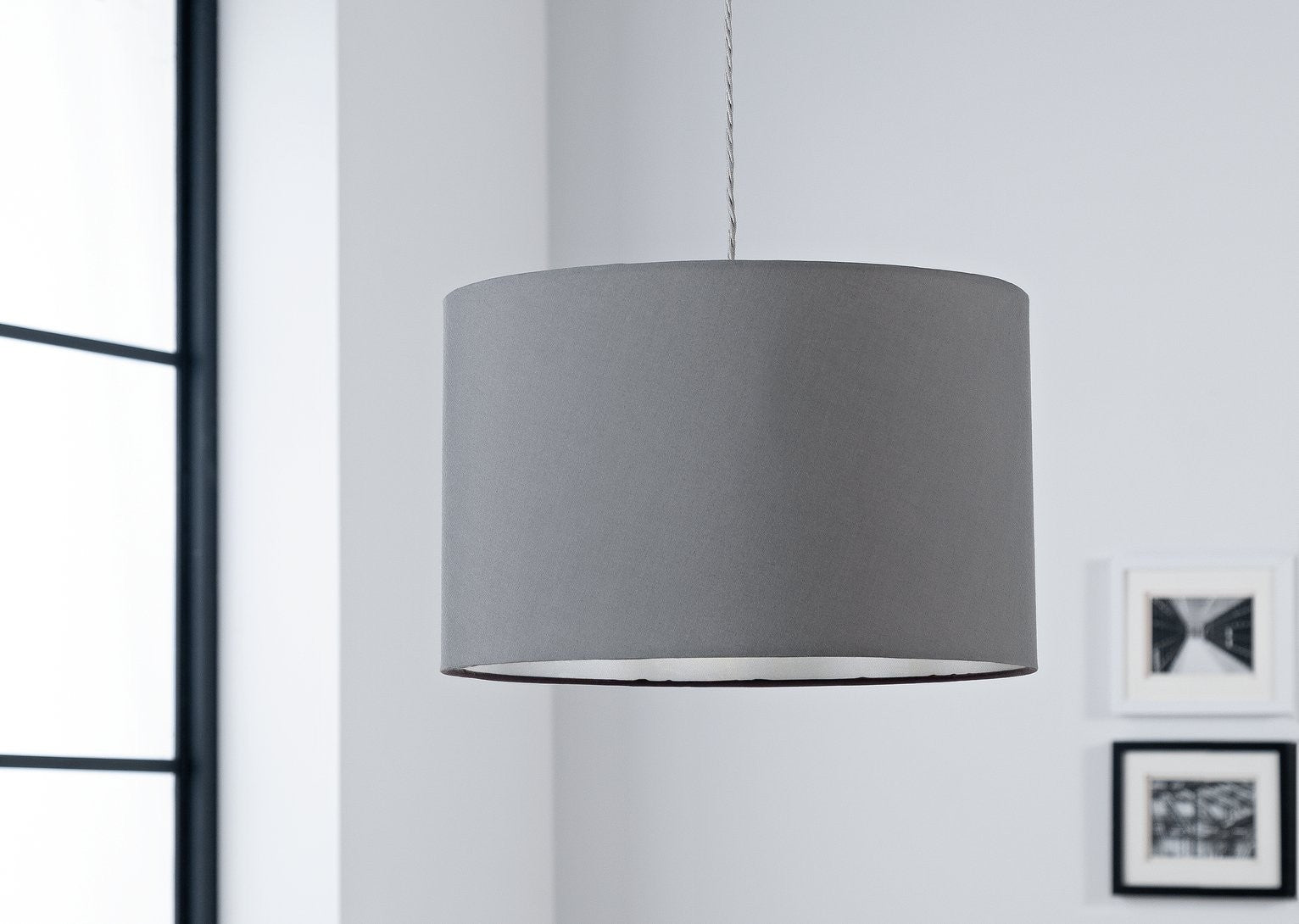 Home Grey Easy Fit Lampshade - 40cm
