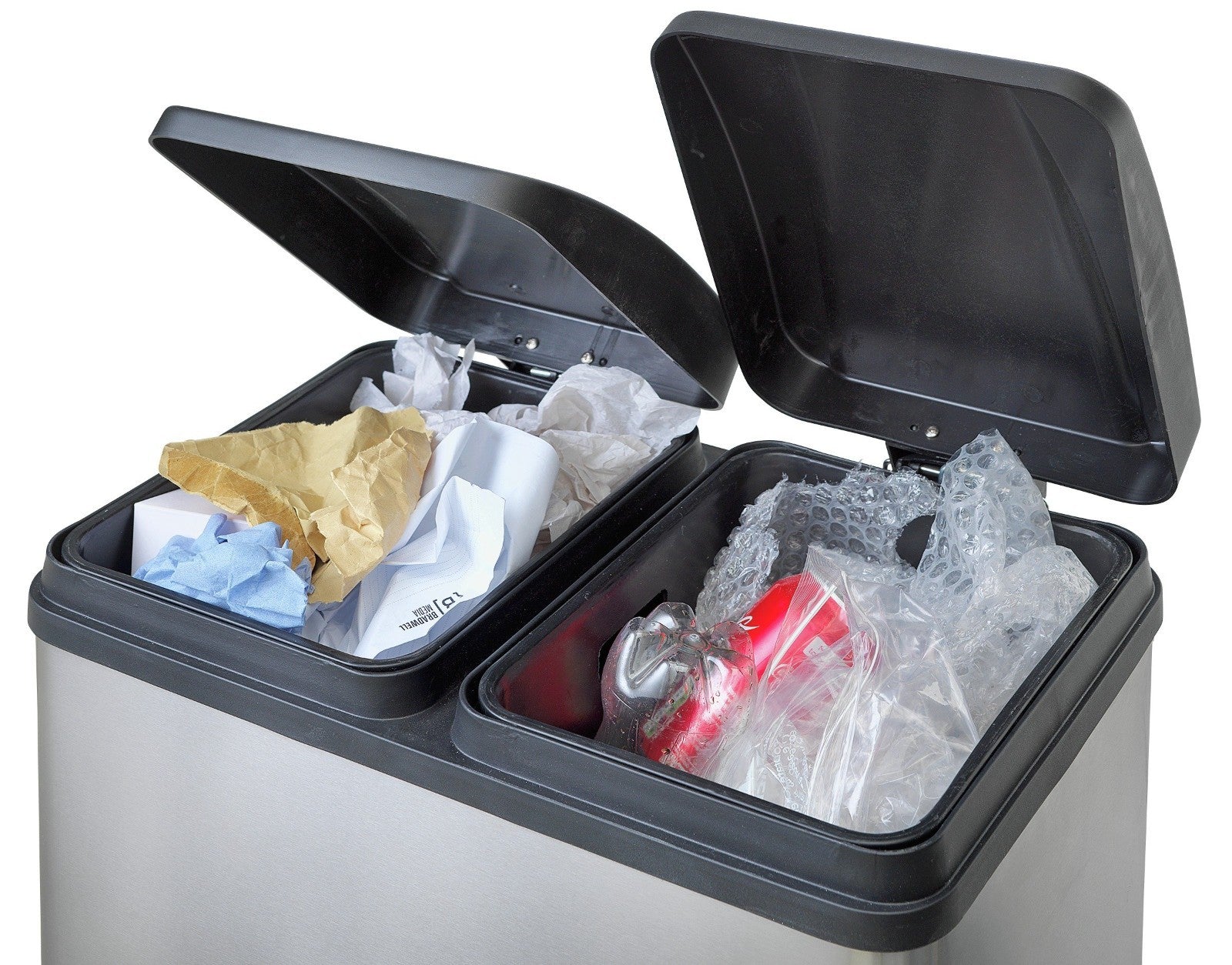 Habitat 55 Litre Twin Compartment Pedal Bin - Steel