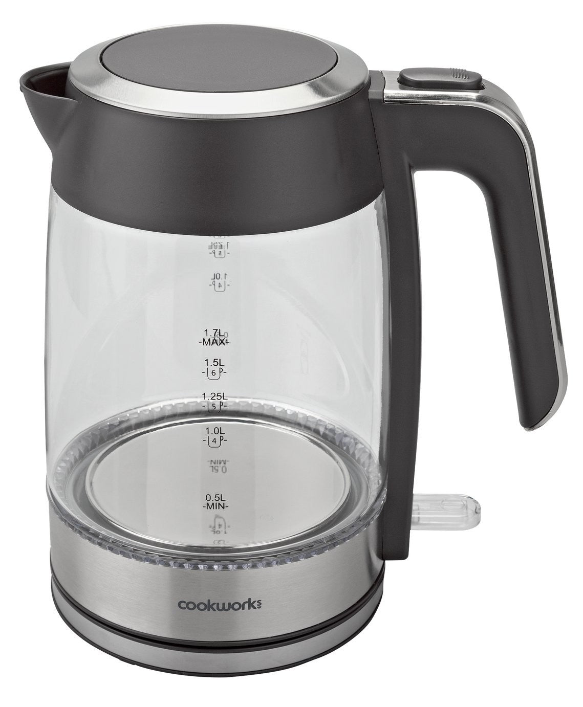 Cookworks Illuminating Kettle - Glass and Stainless Steel