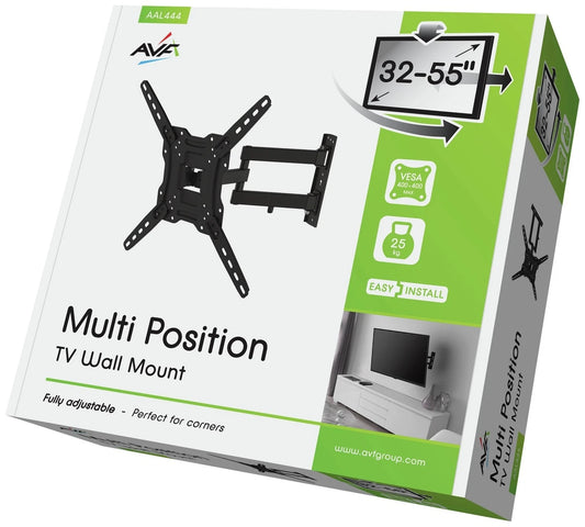 AVF TV Wall Bracket 32 55 Inch Multi Position Tilt Swivel 25kg AAL444 No Screws