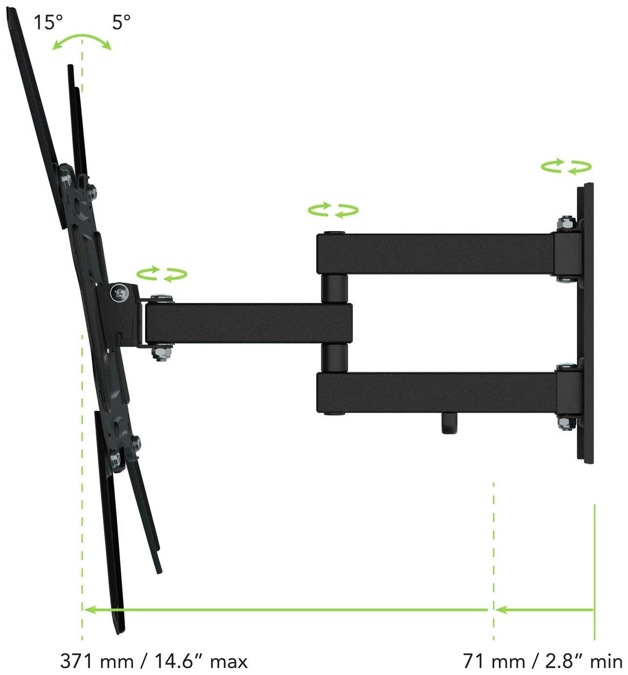 AVF TV Wall Bracket 32 55 Inch Multi Position Tilt Swivel 25kg AAL444 No Screws